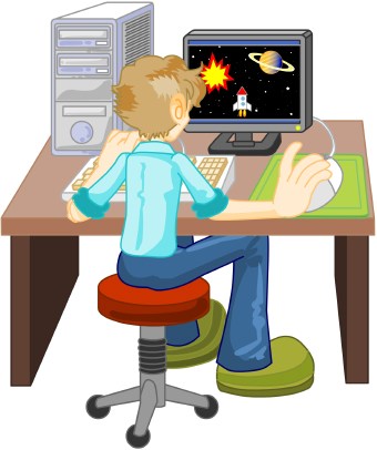 child playing on computer